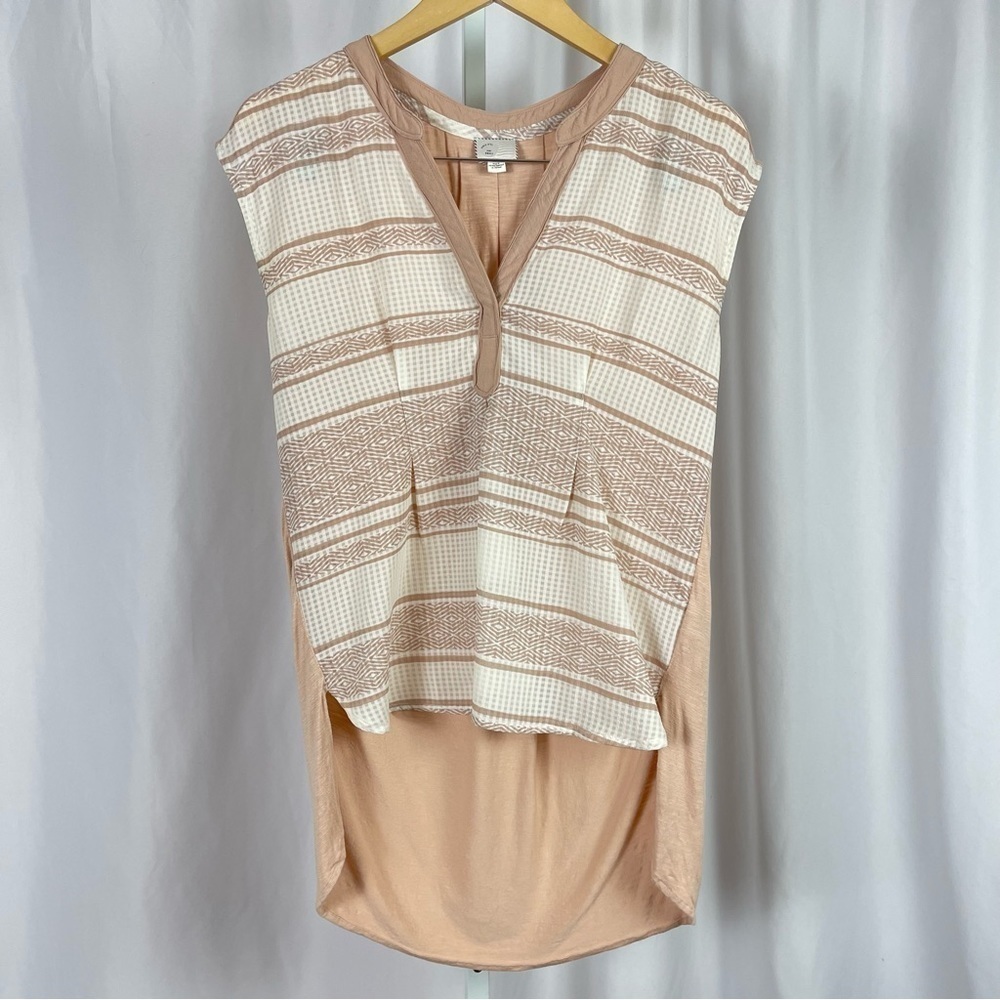 Anthropologie Postmark Small Flowy Egress Split Striped Nautical Office Tunic